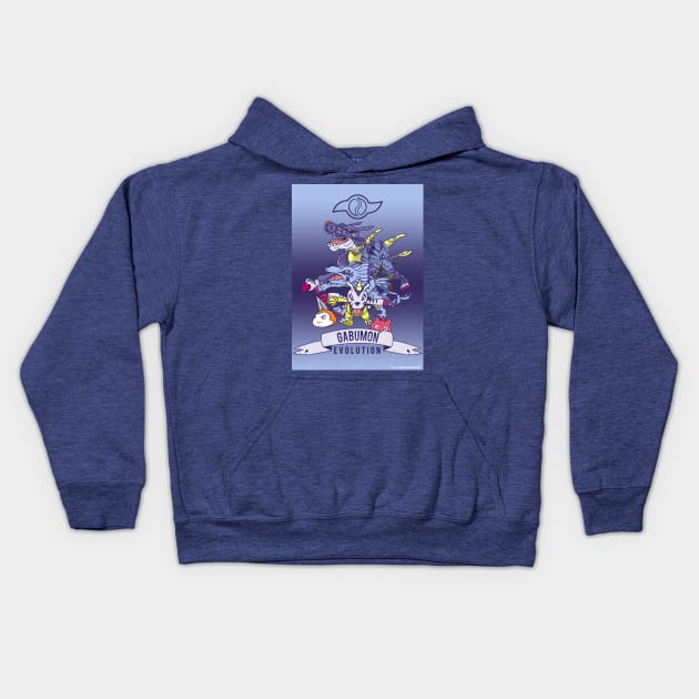 digimon gabumon evolution Kids Hoodie by DeeMON